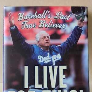 Autographed Book Tommy Lasorda "I Live For This" Set of 2, One Signed. New.